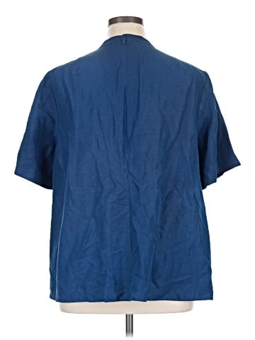 Lafayette 148 New York Short Sleeve Silk Top (view 2)
