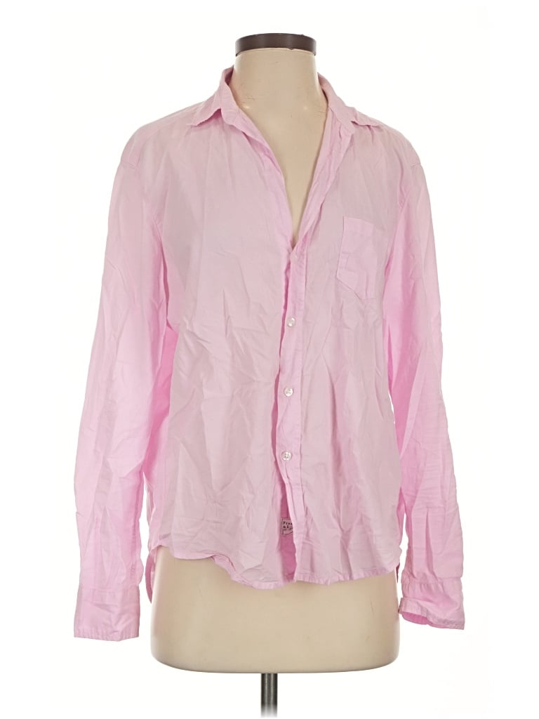 Pre-owned Frank & Eileen Long Sleeve Blouse In Pink