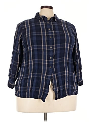 Lane Bryant 3/4 Sleeve Button-Down Shirt (view 1)