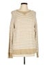 L.L.Bean 100% Organic Cotton Stripes Tan Pullover Sweater Size L - photo 1