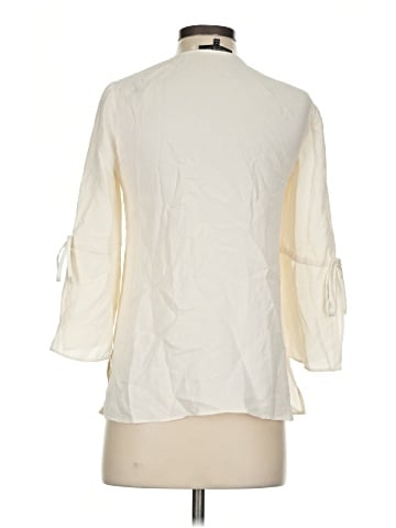 Lafayette 148 New York 3/4 Sleeve Silk Top (view 2)