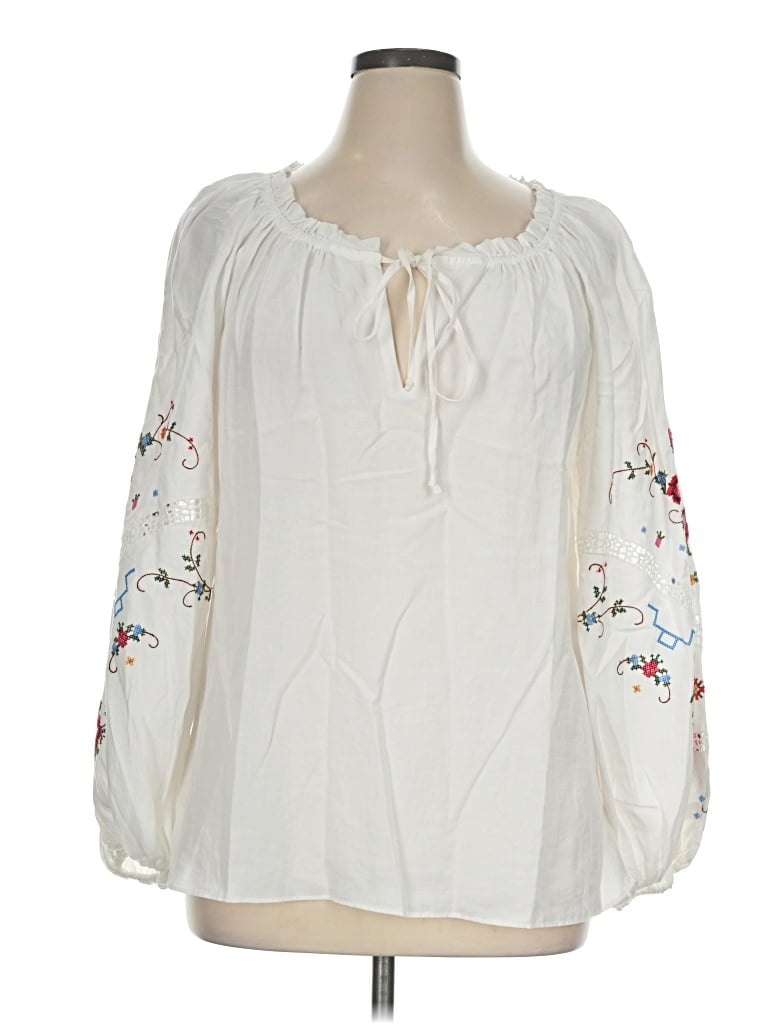 Pre-owned Kobi Halperin 3/4 Sleeve Blouse In Ivory