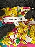 Rose + Olive 100% Polyester Yellow Short Sleeve Blouse Size L - photo 7