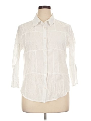 AB Studio 3/4 Sleeve Button-Down Shirt (view 1)