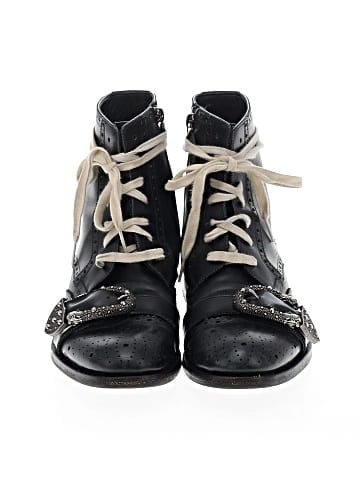 Gucci Dionysus Accent Leather Combat Boots (view 2)