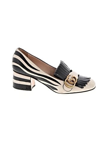 Gucci GG Marmont Zebra Fringe Block Heel Pumps  (view 1)