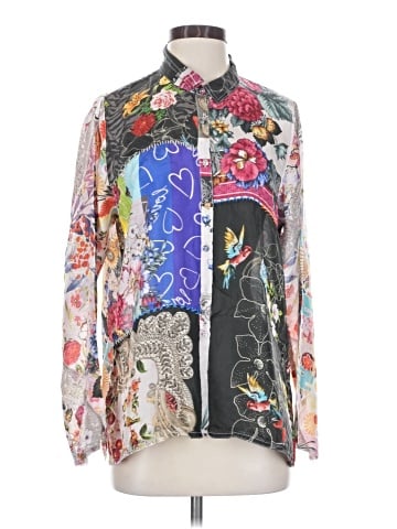 Johnny Was Long Sleeve Silk Top (view 1)