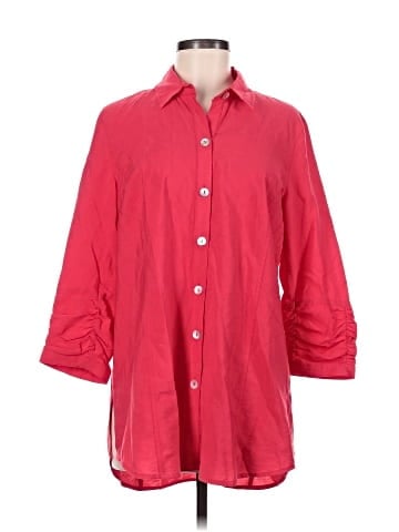 Ali Miles 3/4 Sleeve Button-Down Shirt (view 1)