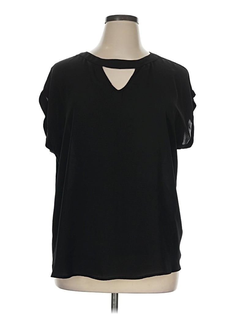 Pre-owned Papermoon Short Sleeve Blouse In Black