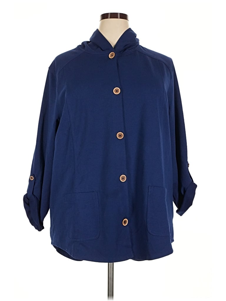 Pre-owned Susan Graver Raincoat In Blue