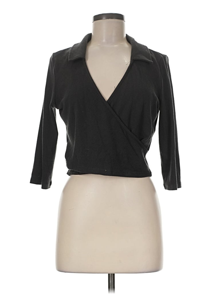 Pre-owned Listicle 3/4 Sleeve Blouse In Black
