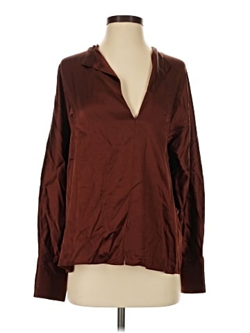 Vince. Long Sleeve Silk Top (view 1)