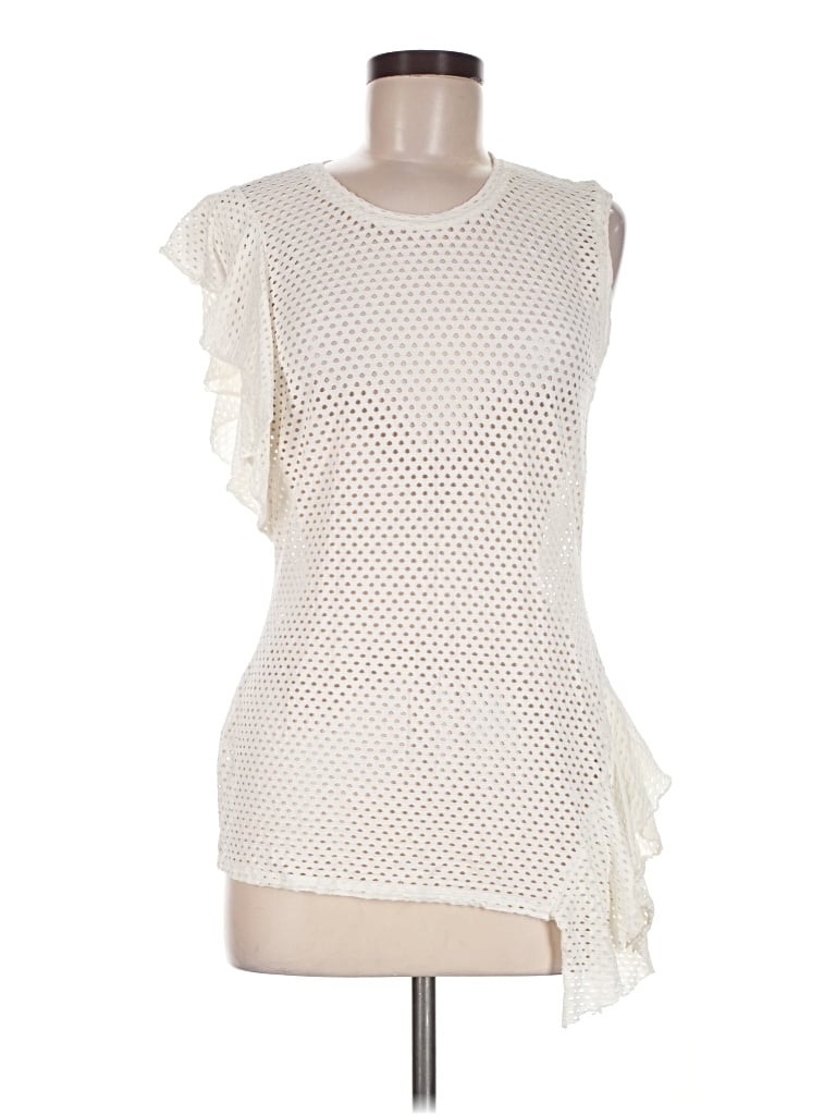 Pre-owned Bcbgmaxazria Sleeveless T-shirt In Ivory