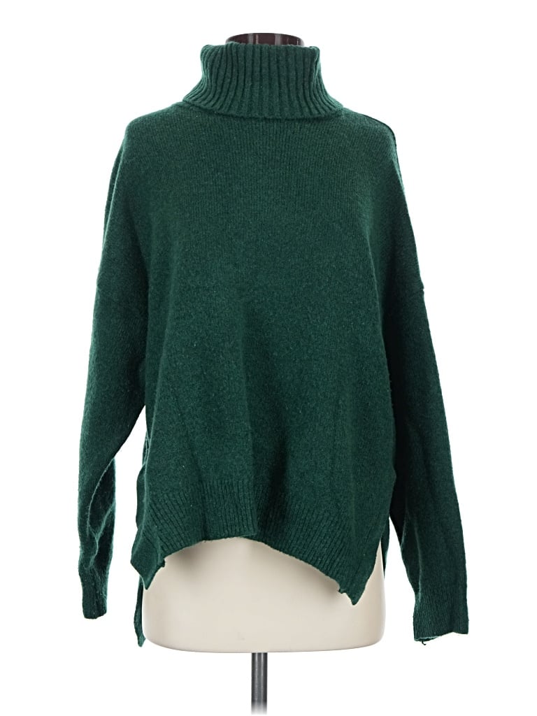 Pre-owned H&m Turtleneck Sweater In Green