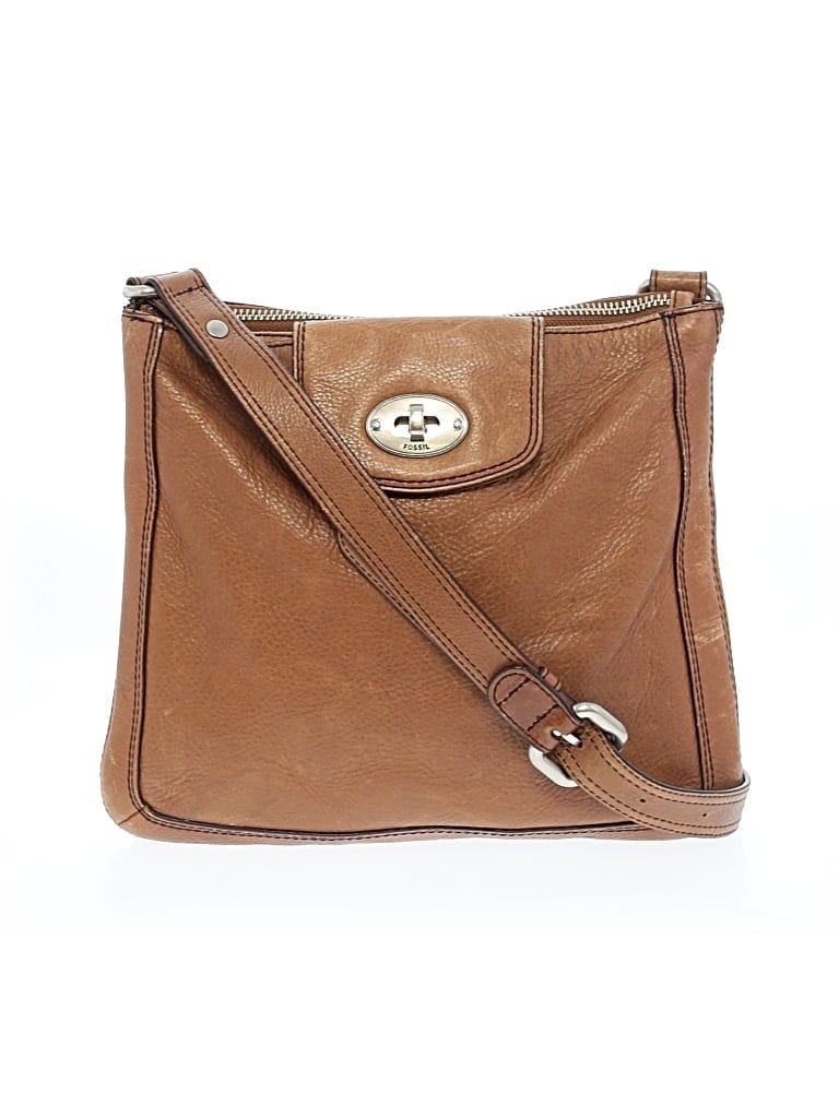 Pre-owned Fossil Leather Crossbody Bag In Brown