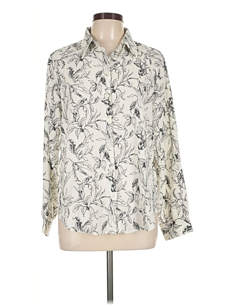 Pre-owned Fun2fun Long Sleeve Button Down Shirt In Ivory