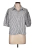 Chenault Stripes Silver 3/4 Sleeve Blouse Size L - photo 1