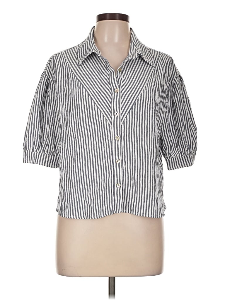 Pre-owned Chenault 3/4 Sleeve Blouse In Silver
