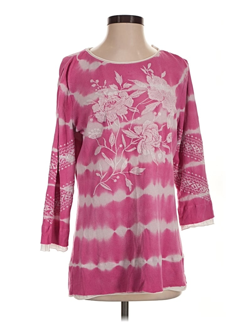 Pre-owned Apny 3/4 Sleeve Top Pink Boatneck Tops