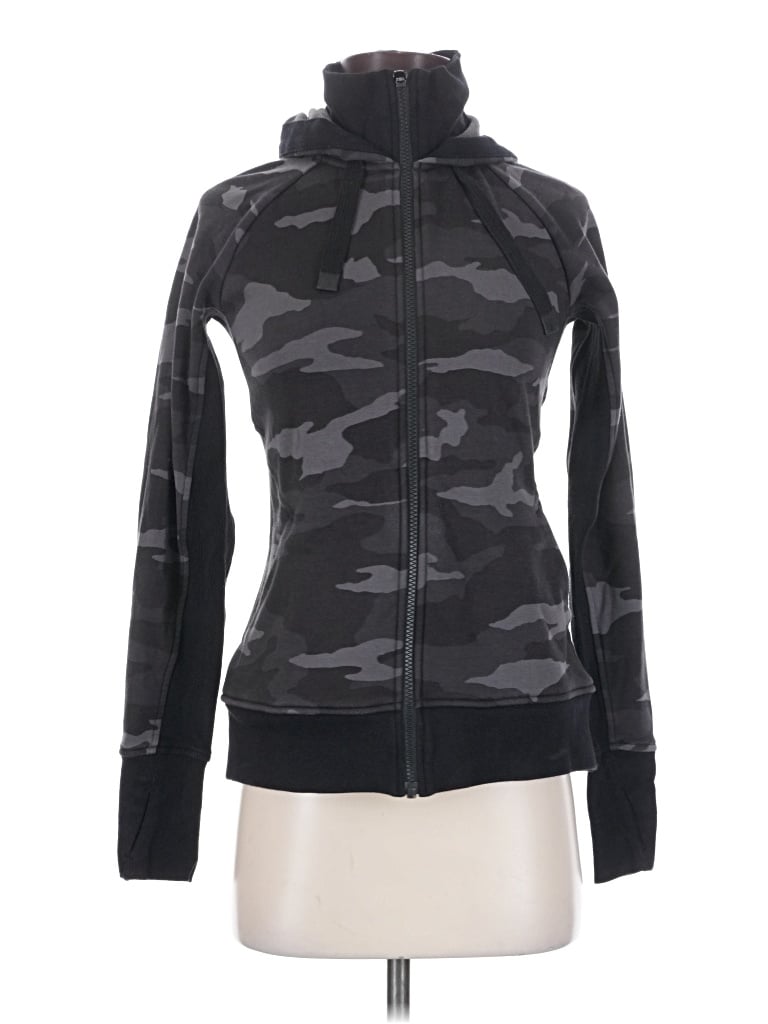 Pre-owned Athleta Zip Up Hoodie In Black