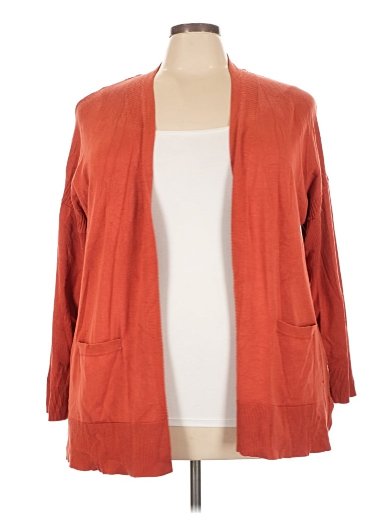Pre-owned Terra & Sky Cardigan Sweater In Orange