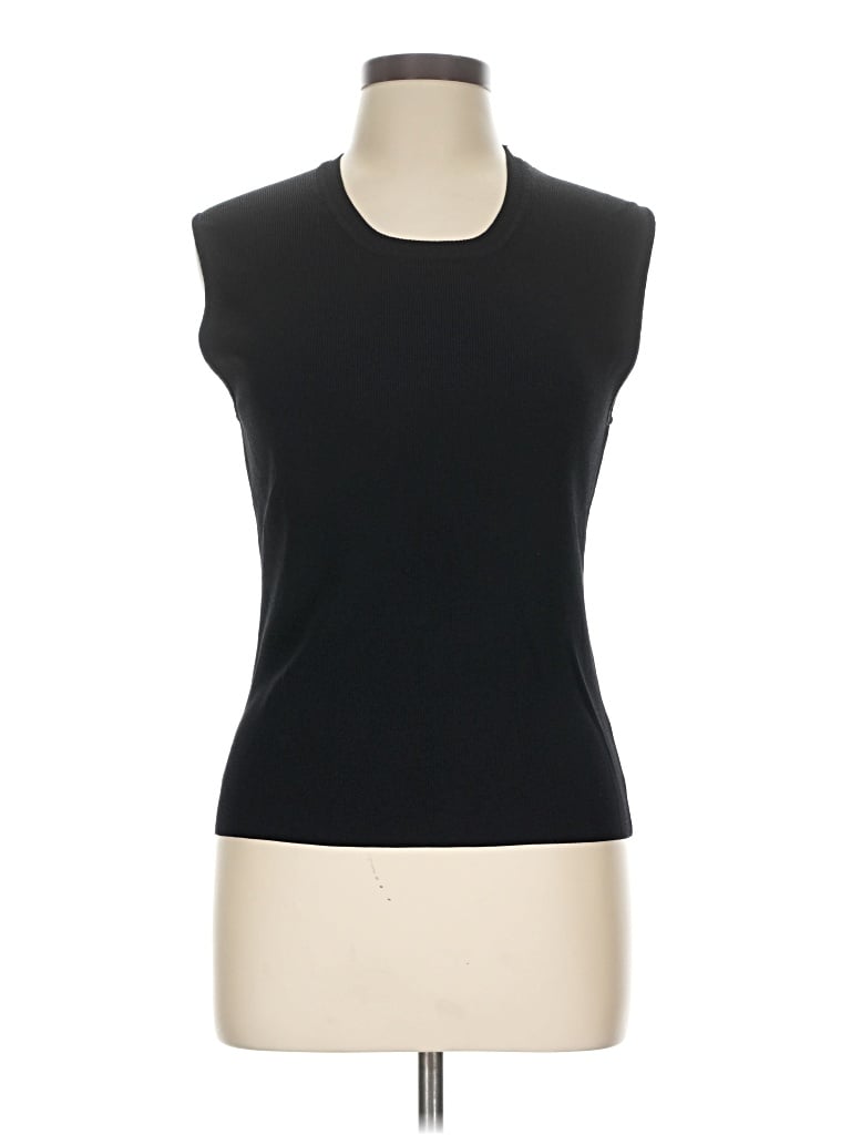 Pre-owned Studio Sleeveless Top Black Boatneck Tops
