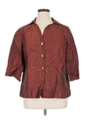 Jones New York Collection 3/4 Sleeve Button-Down Shirt (view 1)