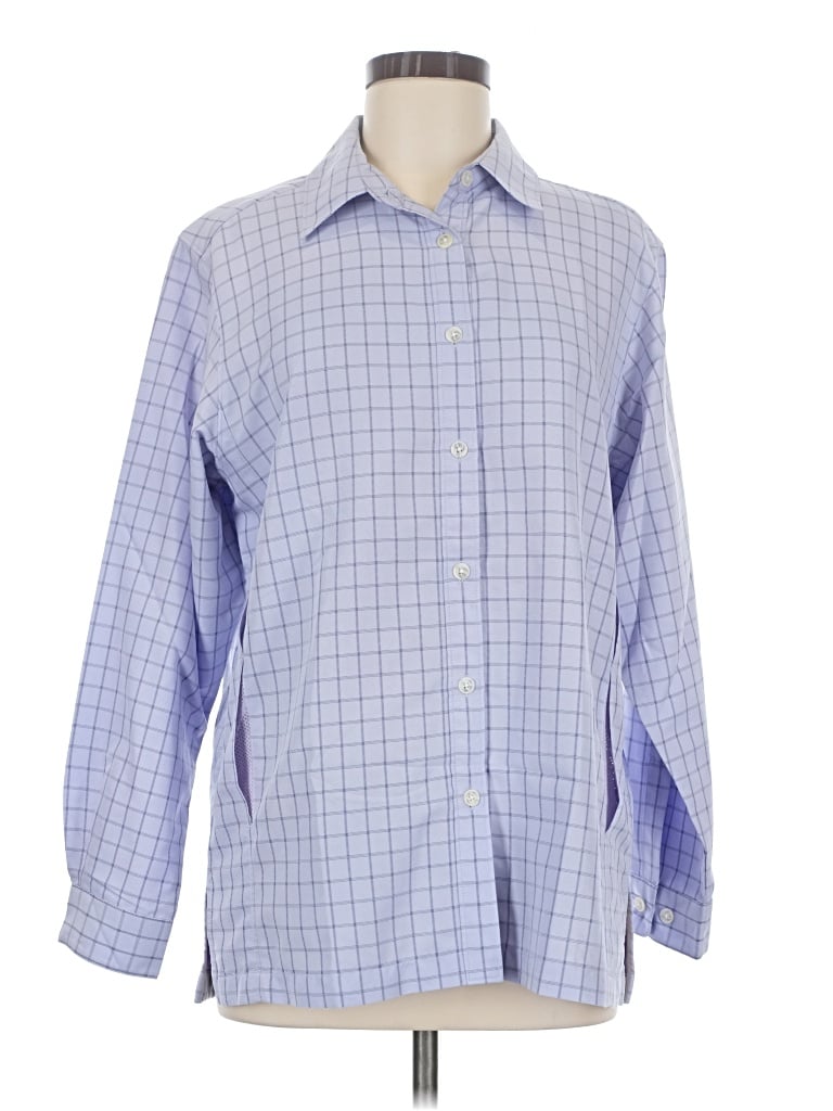 Pre-owned Coolibar Long Sleeve Blouse In Blue
