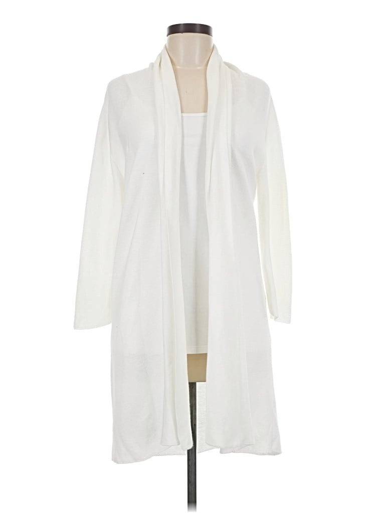 Pre-owned Peruvian Connection Cardigan Sweater In White
