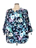 Catherines 100% Polyester Blue 3/4 Sleeve Blouse Size 3X - photo 1