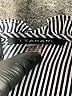 T Tahari 100% Polyester Stripes Gray Short Sleeve Blouse Size L - photo 7