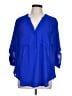 Torrid 100% Polyester Blue 3/4 Sleeve Blouse Size Lg Plus (0) - photo 1