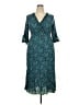 Assorted Brands Paisley Teal Cocktail Dress Size 2X - photo 1