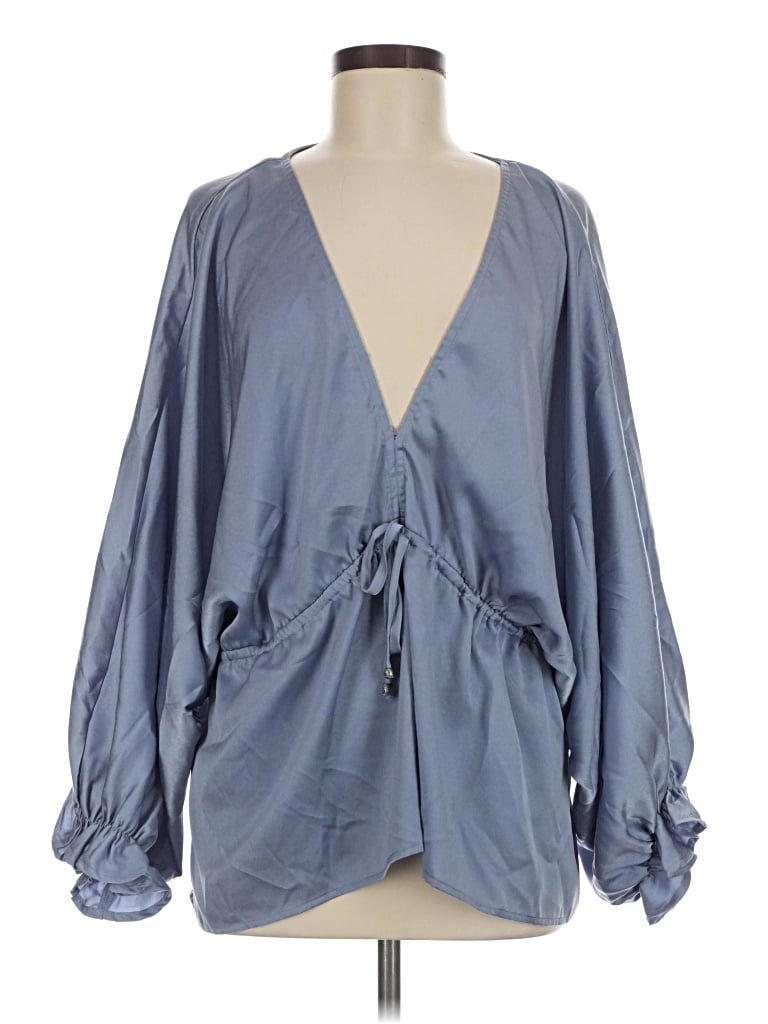 Pre-owned Entro 3/4 Sleeve Blouse In Blue
