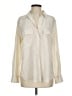 Babaton 100% Silk Color Block Ivory Long Sleeve Silk Top Size S - photo 1