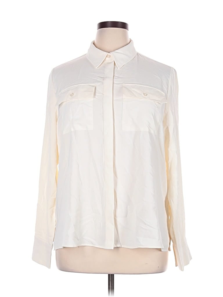 Pre-owned Marled Long Sleeve Blouse In Ivory