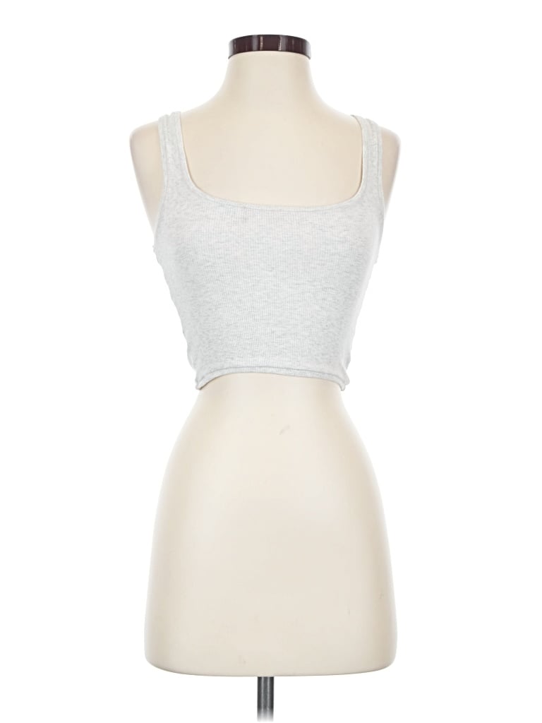 Pre-owned Rumored Tank Top Silver Strapless Neckline Tops