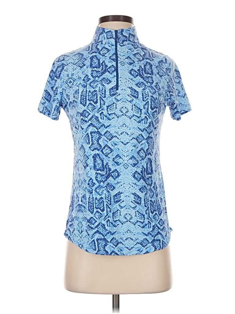 Pre-owned Ibkul Short Sleeve Blouse In Blue