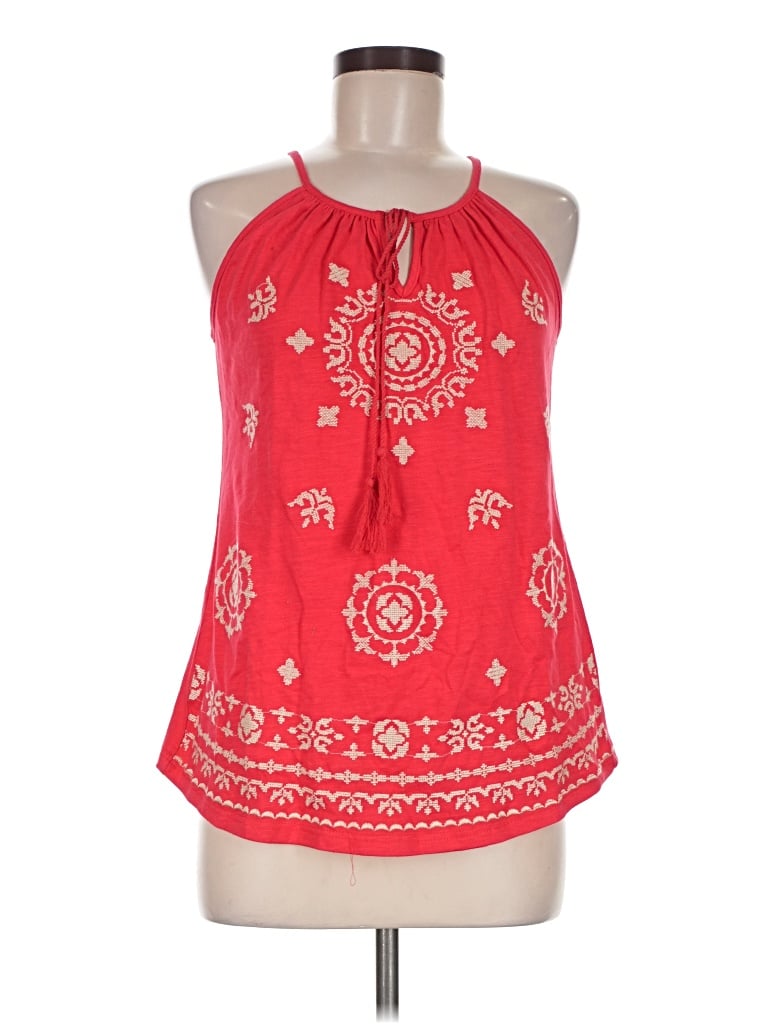 Solitaire Sleeveless Blouse In Red