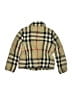 Burberry 100% Polyester Plaid Gold Tan Coat Size 8 - photo 2