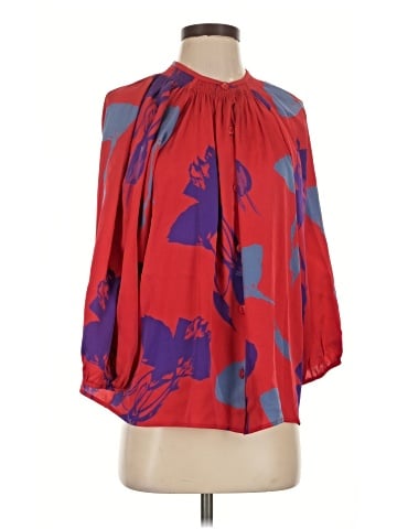 Tucker 3/4 Sleeve Silk Top (view 1)