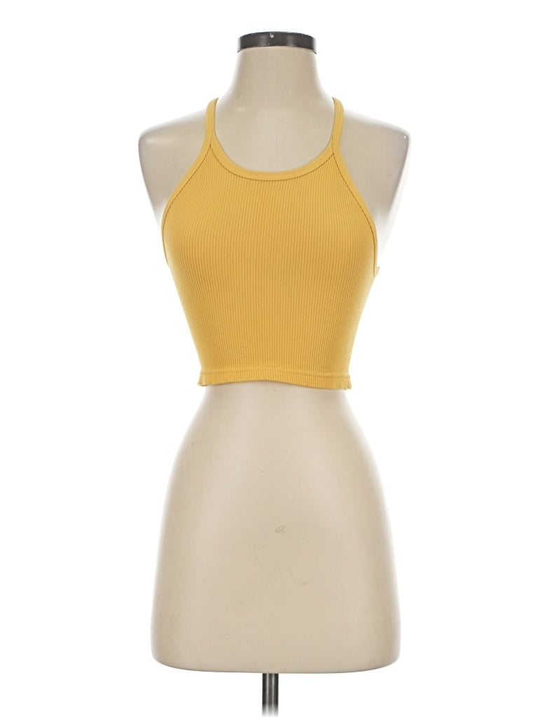 Pre-owned Fp Movement Tank Top Yellow Halter Neckline Tops