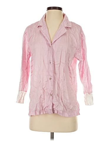 Natori 3/4 Sleeve Button-Down Shirt (view 1)