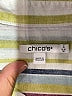 Chico's 100% Linen Stripes Ivory 3/4 Sleeve Button-Down Shirt Size XL (3) - photo 7