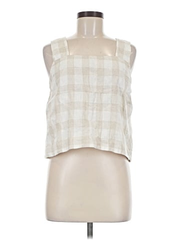 Madewell Linen-Blend Sunside Button-Back Top: Undyed Edition (view 1)