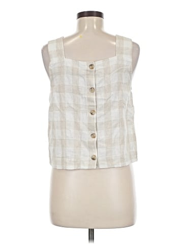 Madewell Linen-Blend Sunside Button-Back Top: Undyed Edition (view 2)
