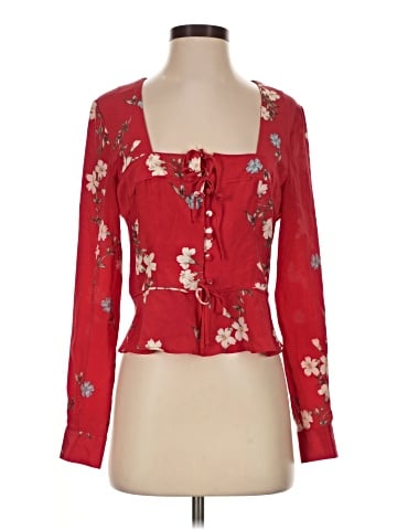 Intermix Long Sleeve Silk Top (view 1)