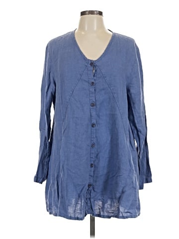 Flax 3/4 Sleeve Button-Down Shirt (view 1)