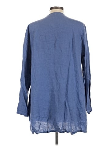 Flax 3/4 Sleeve Button-Down Shirt (view 2)