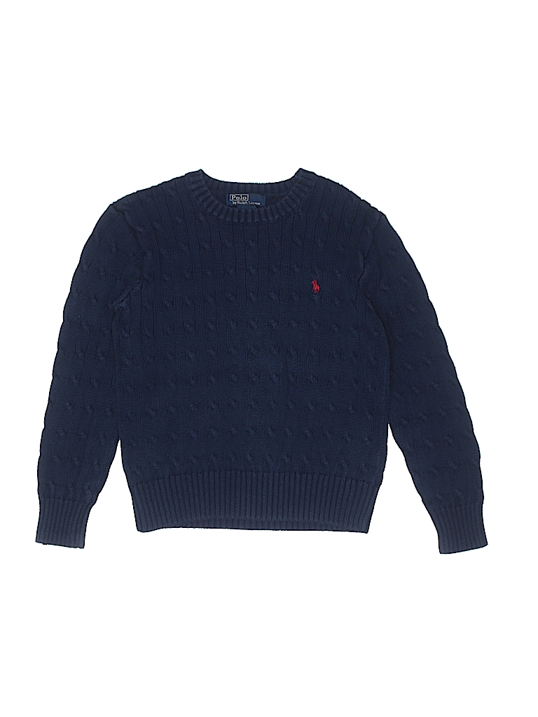 dark blue polo sweater